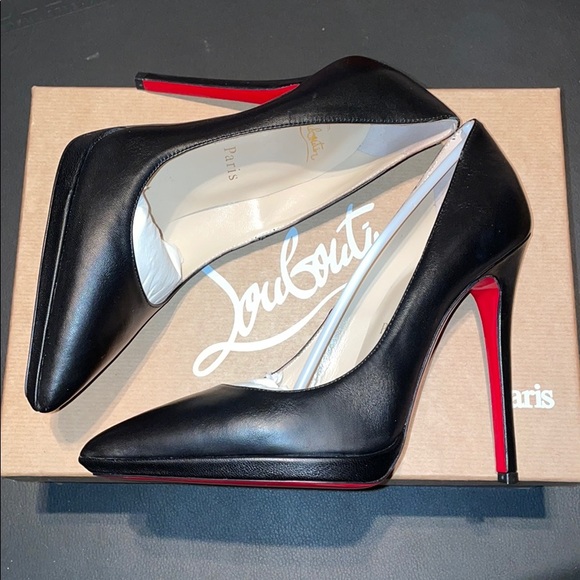 Christian Louboutin Shoes | Christian Louboutin Black Pigalle Lamb Plateau | Color: Black/Red | Size: 37 | Hollyhearts's Closet